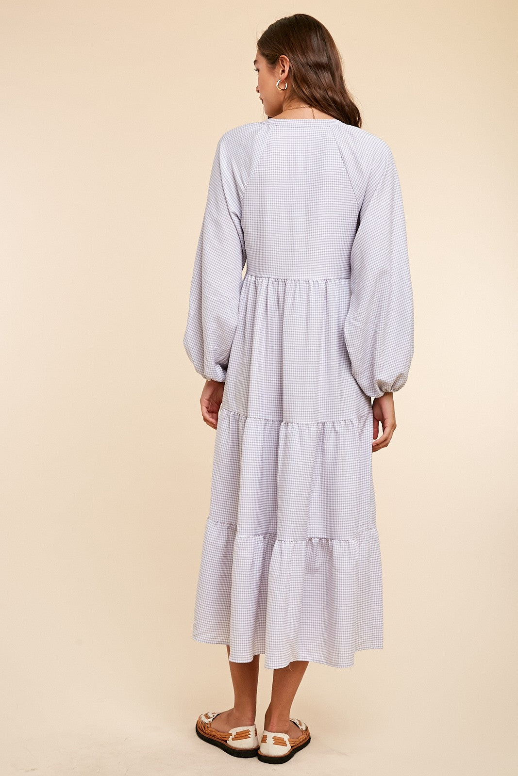 BUTTON DOWN MIDI DRESS