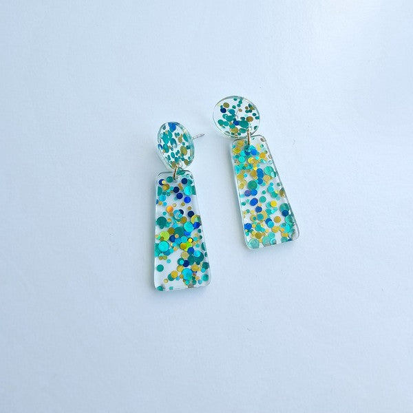 Aqua Confetti Earrings