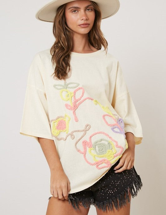Roses Embroidery Tee