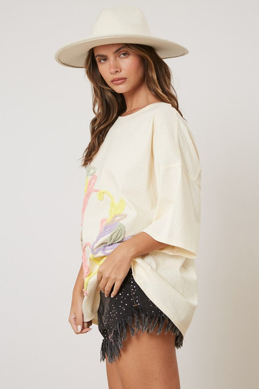 Roses Embroidery Tee