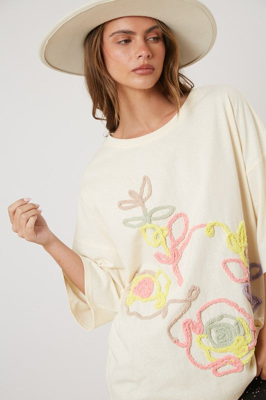 Roses Embroidery Tee