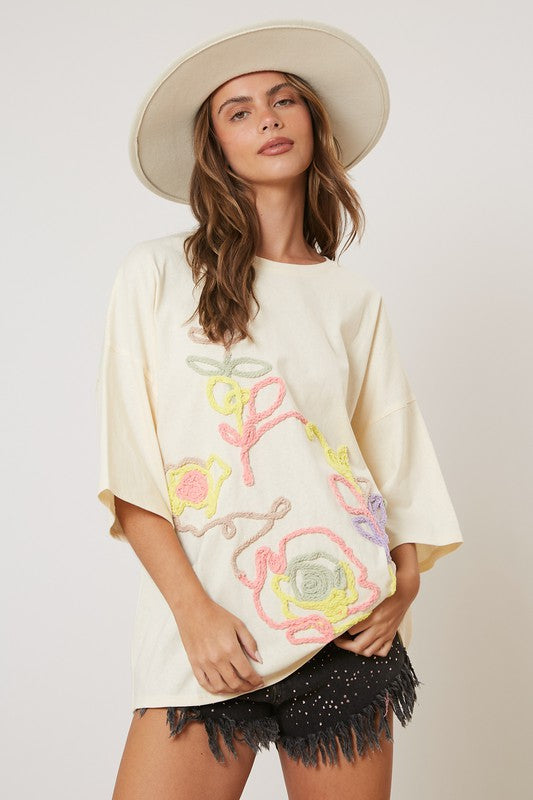 Roses Embroidery Tee