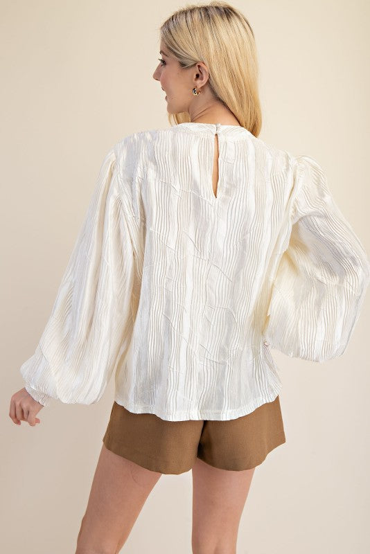 Mock-neck Long Sleeve Top