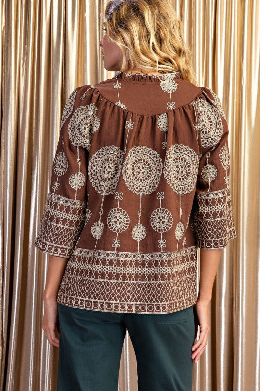 Metallic Embroidered Blouse