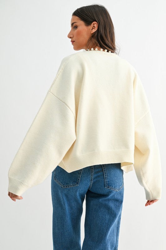 Pearl-embellished Cardigan