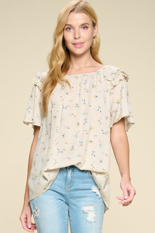 Floral dot printed Blouse
