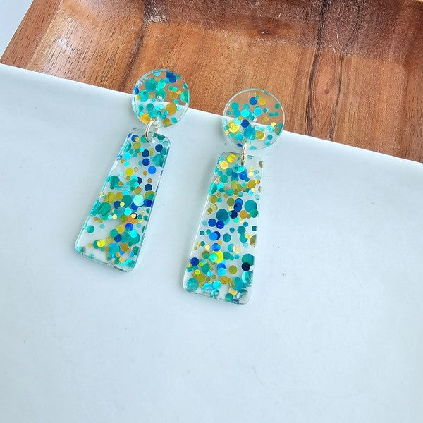 Aqua Confetti Earrings