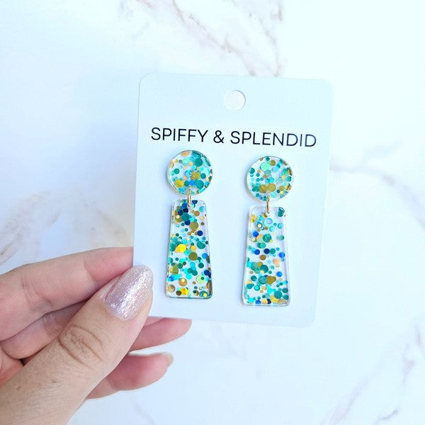 Aqua Confetti Earrings