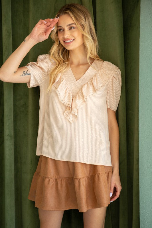 Lace detail on ruffle