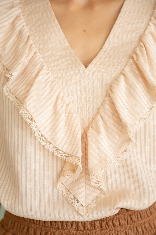 Lace detail on ruffle