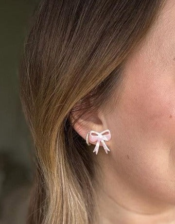 Bow Studs - Pink