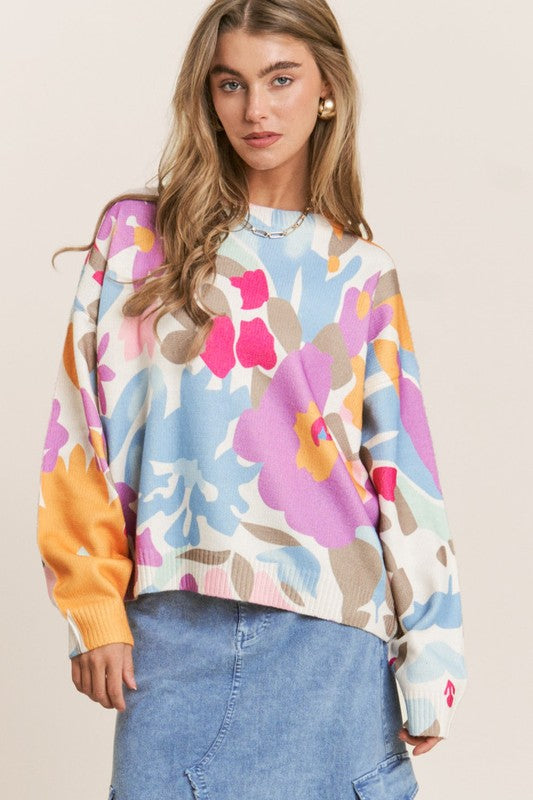 Abstract Multi Color Sweater