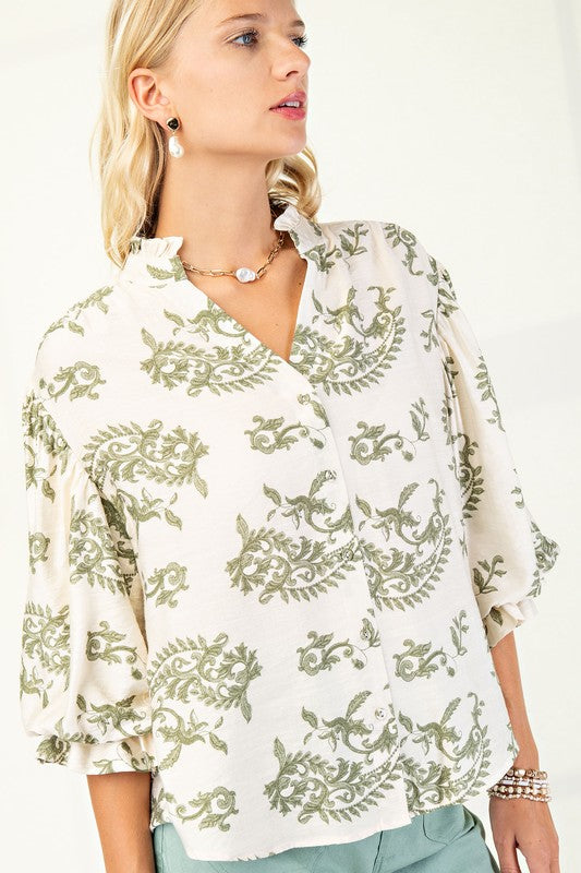 Stand Out Button Down Blouse