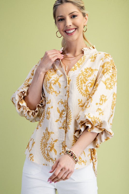 Stand Out Button Down Blouse
