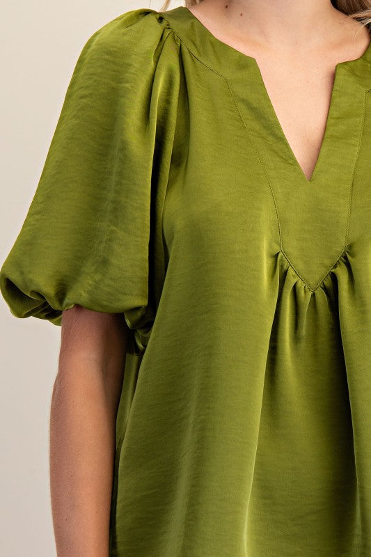 Crowd Stares Silky Blouse