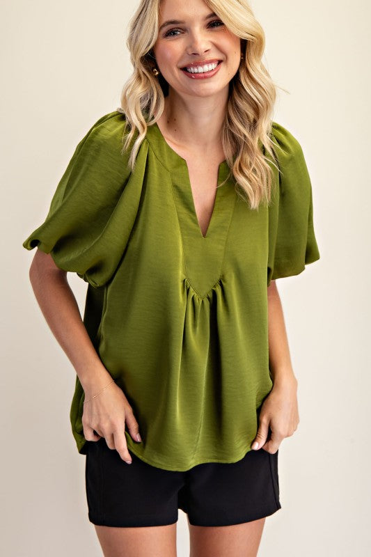 Crowd Stares Silky Blouse