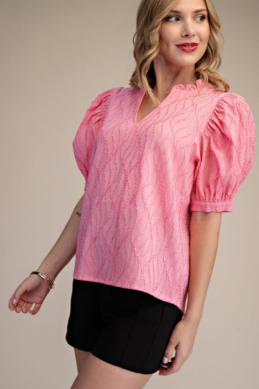 Ruffle V-Nek Top