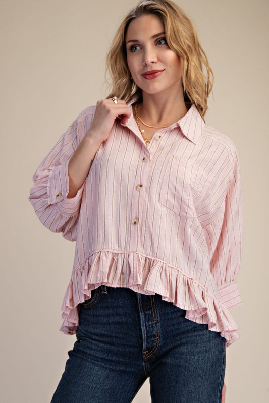 Shirt With Ruffle