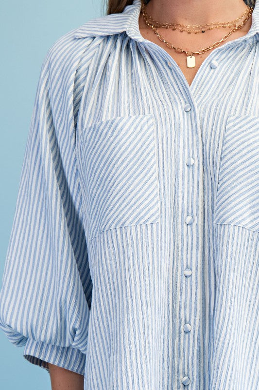Striped Balloon Blouse