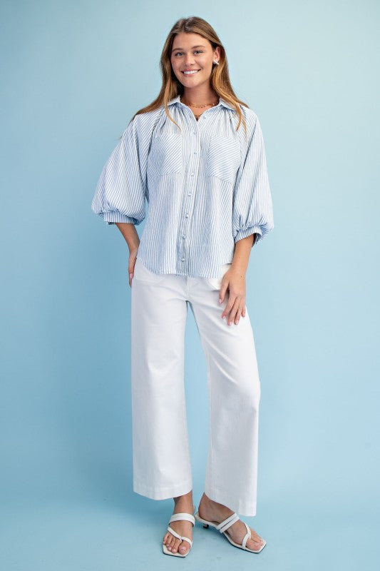 Striped Balloon Blouse