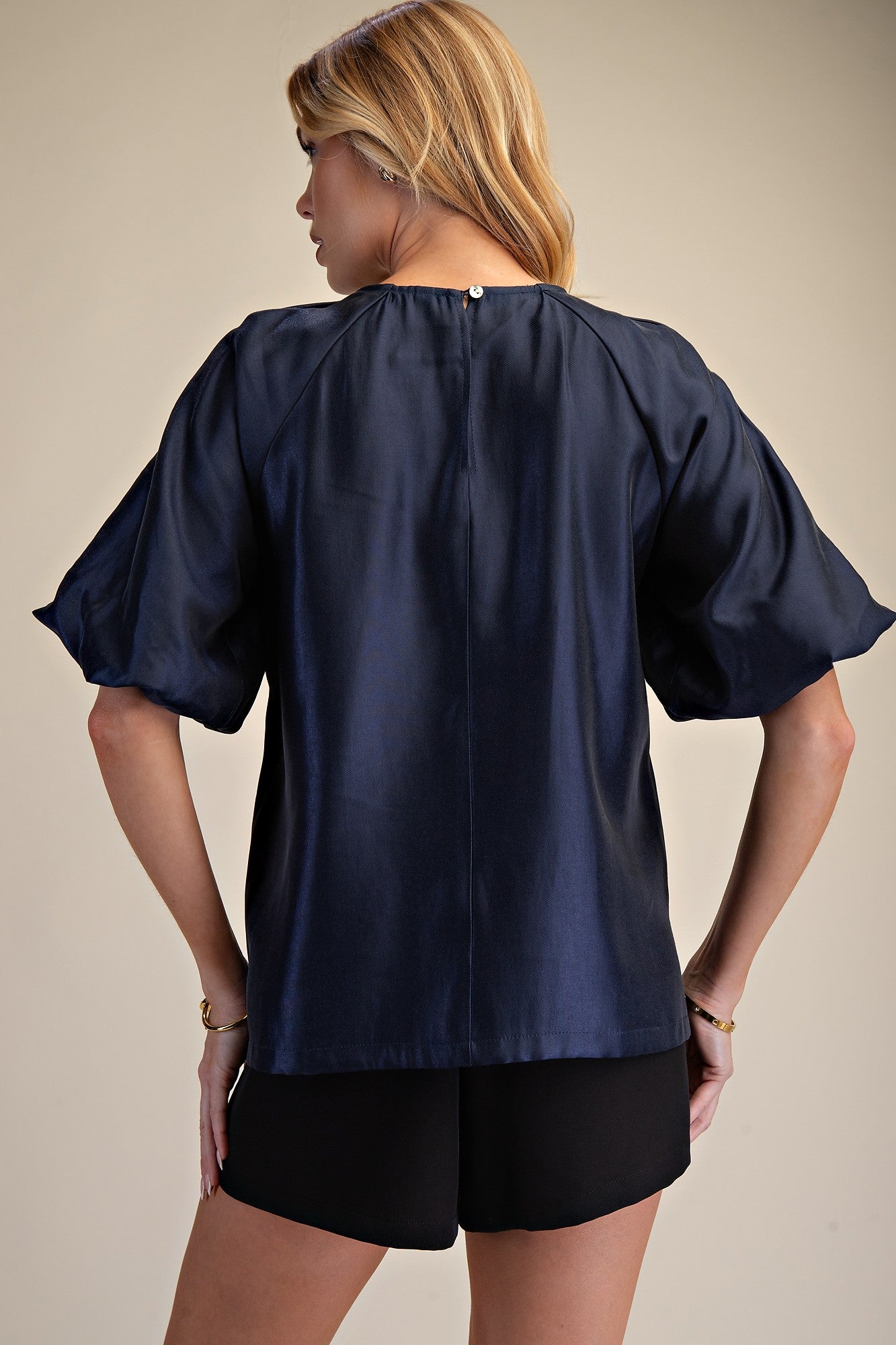 Bubble Hem Sleeve Top