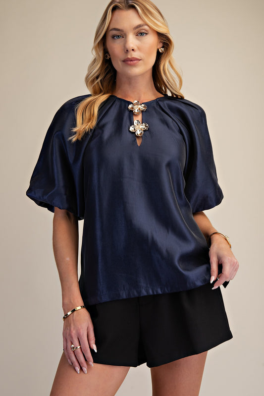 Bubble Hem Sleeve Top