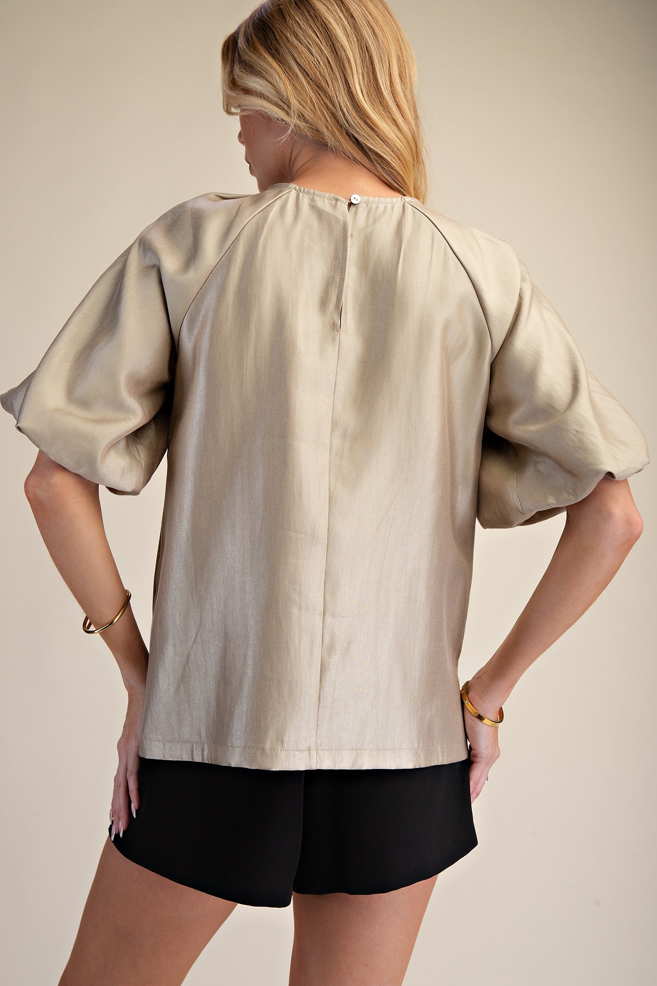 Bubble Hem Sleeve Top