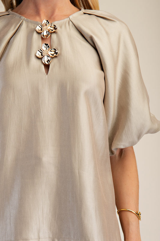 Bubble Hem Sleeve Top