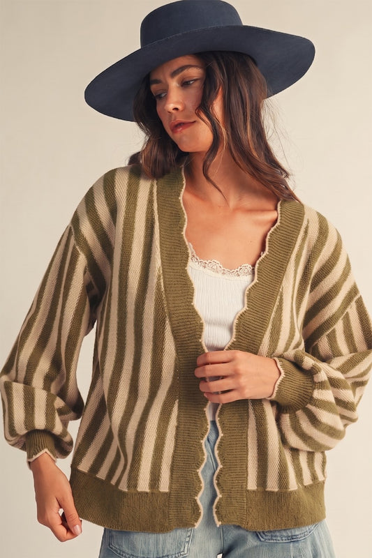 OPEN FRONT CARDIGAN