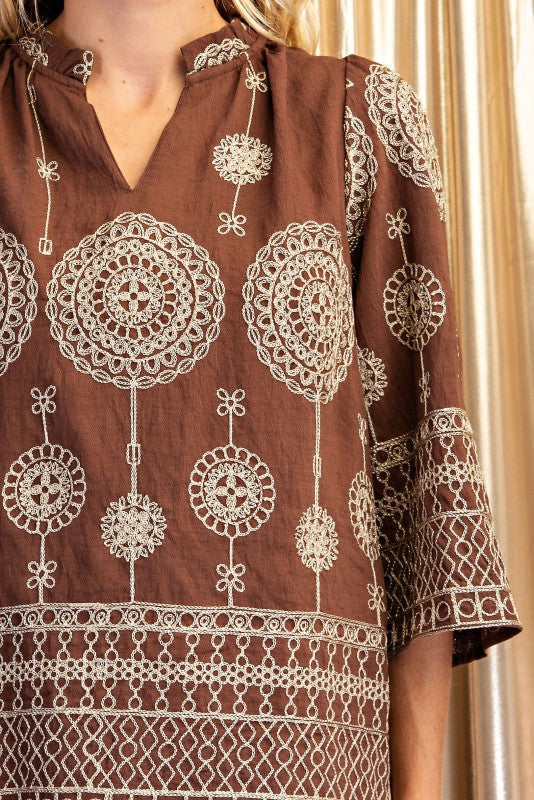 Metallic Embroidered Blouse