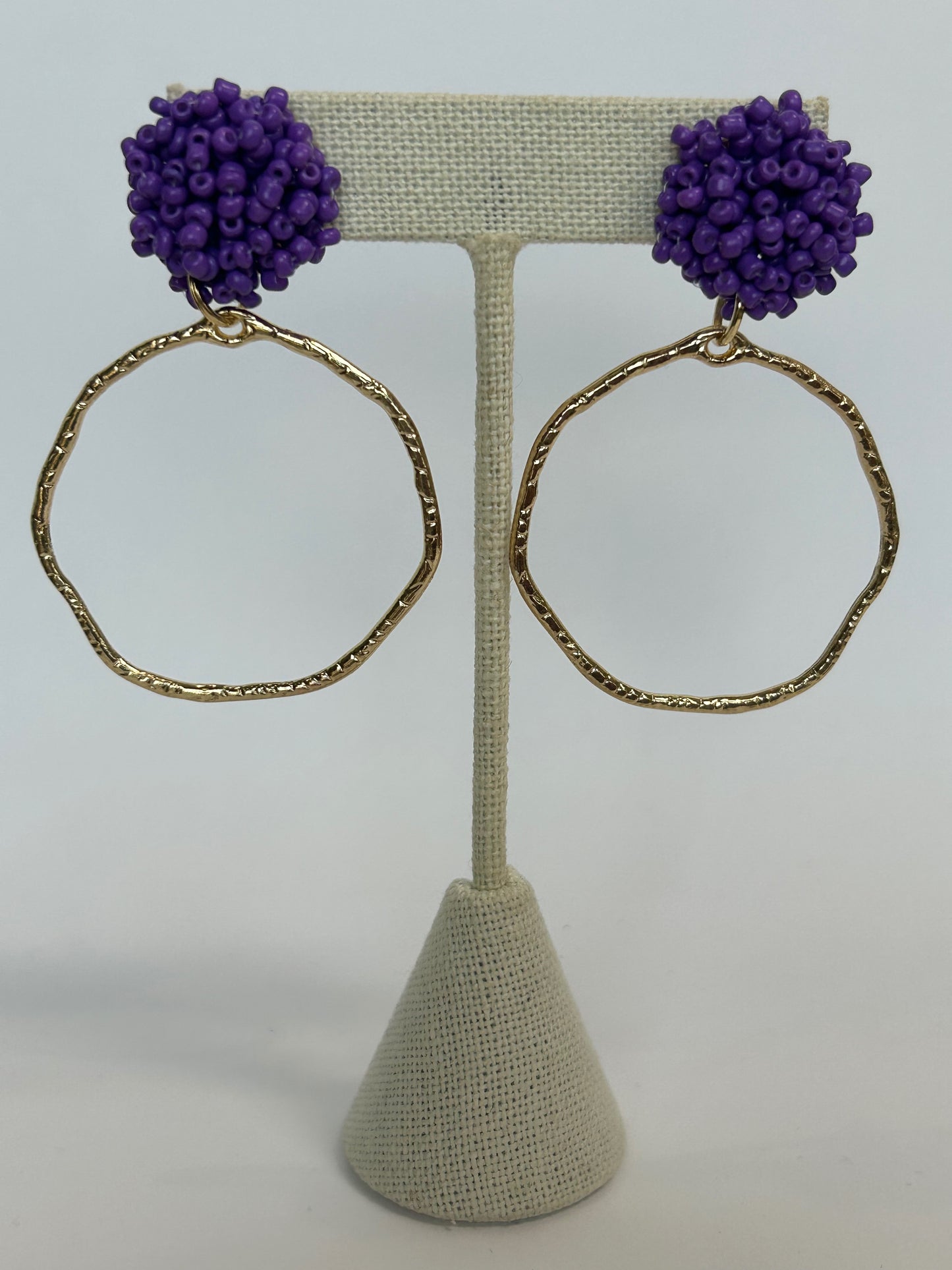 Beaded Top Hoops