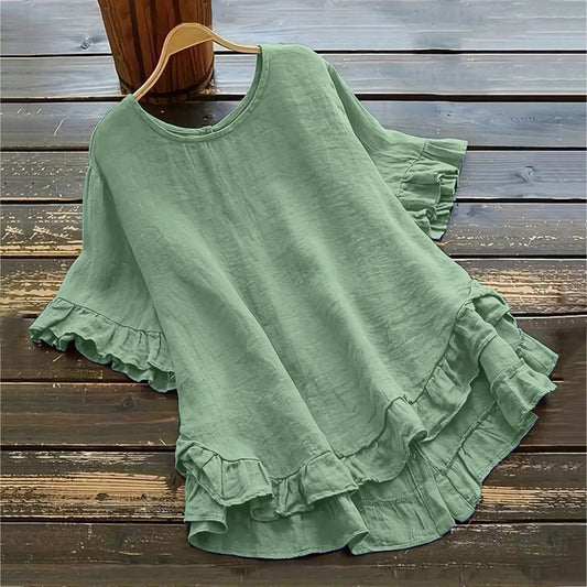 Ruffles Linen Blouse