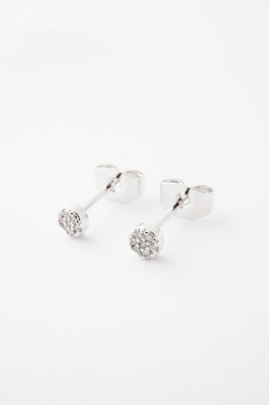 Mini Circle Crystal Stud Earrings