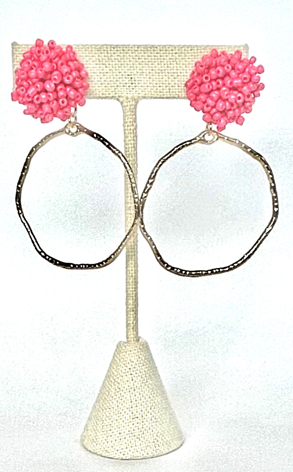 Beaded Top Hoops