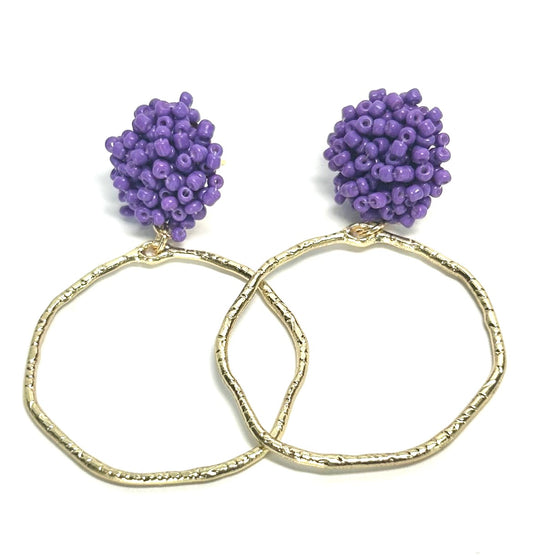 Beaded Top Hoops