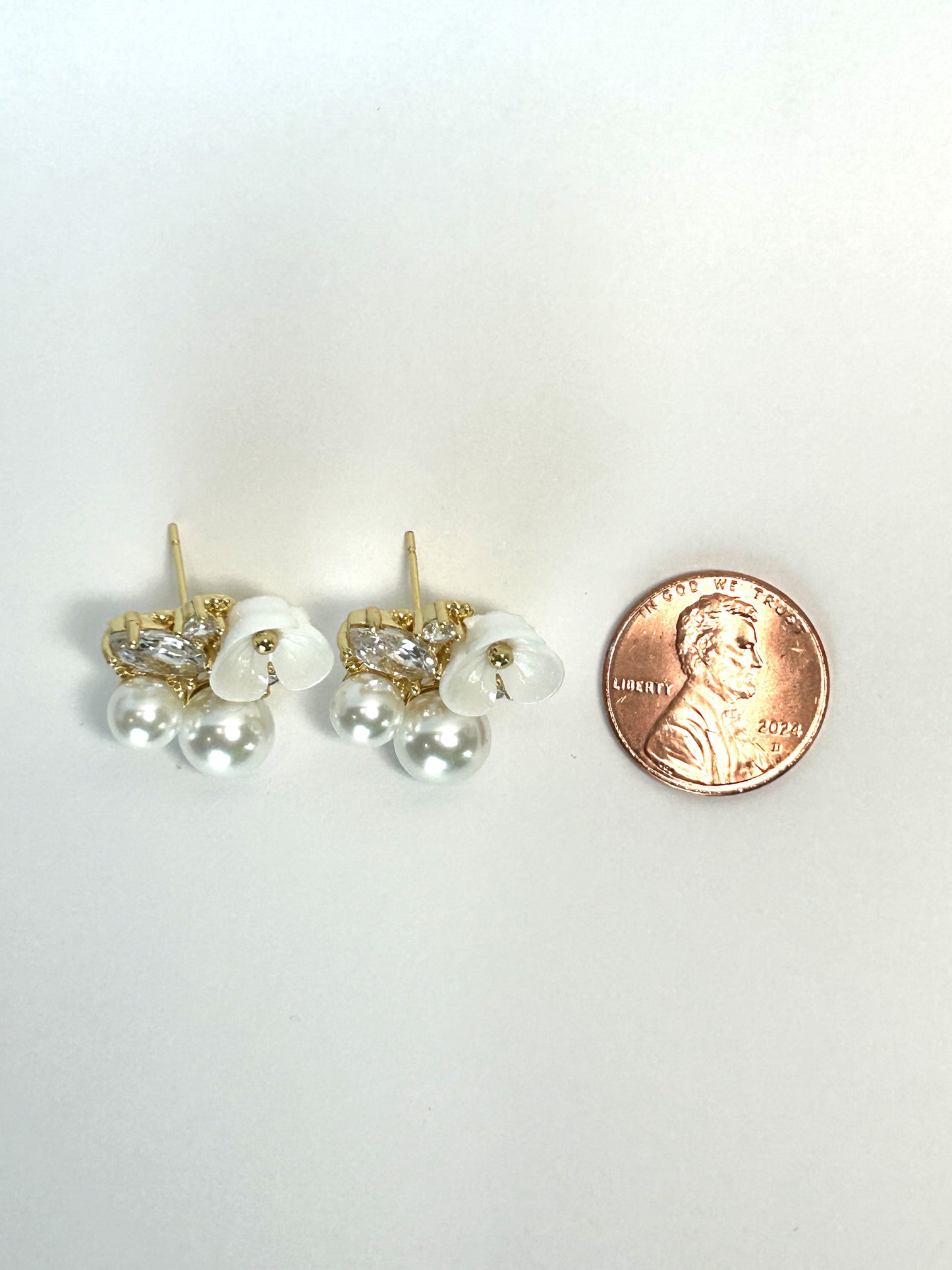 Flower Jeweled Stud Earrings