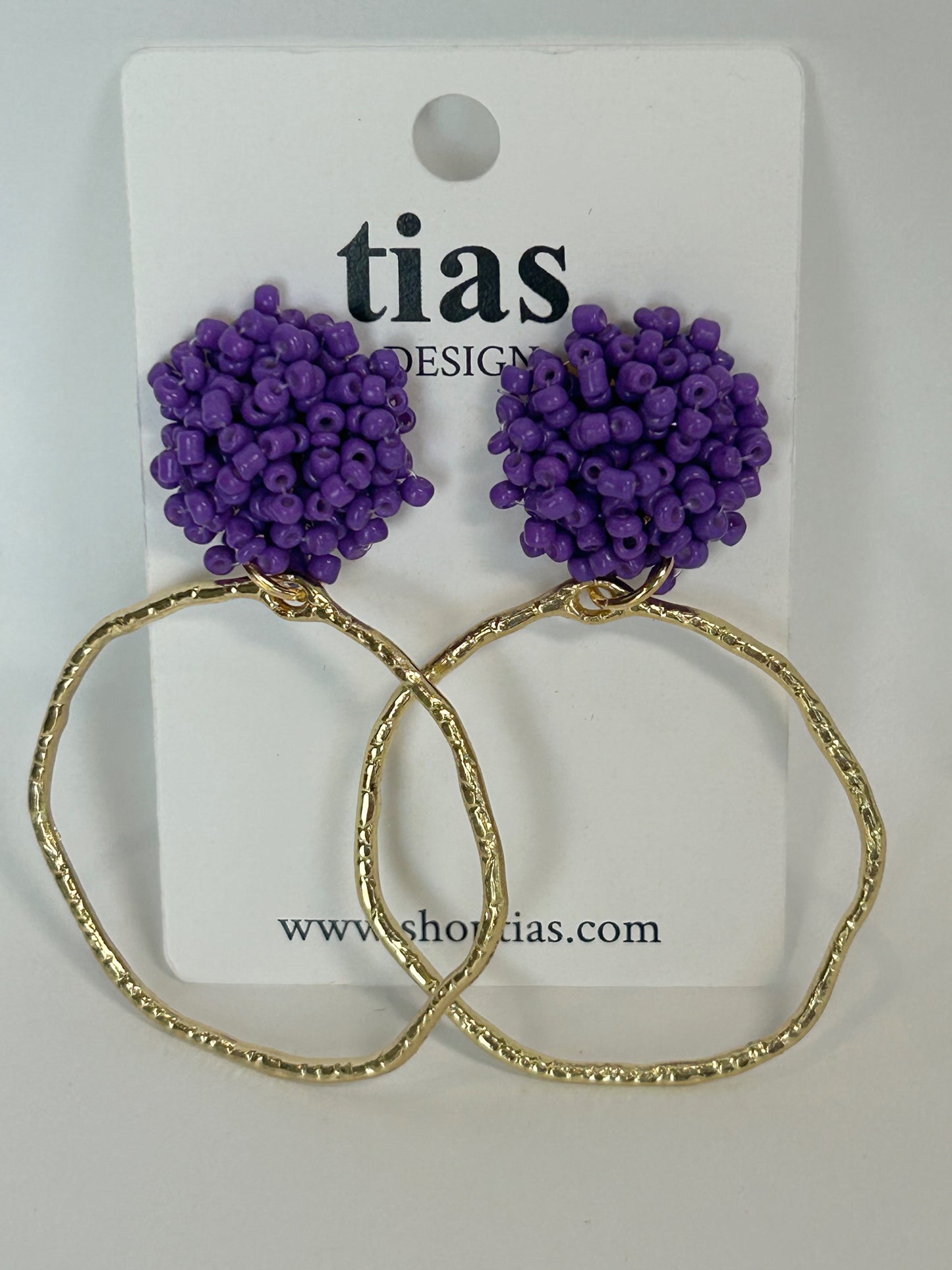 Beaded Top Hoops