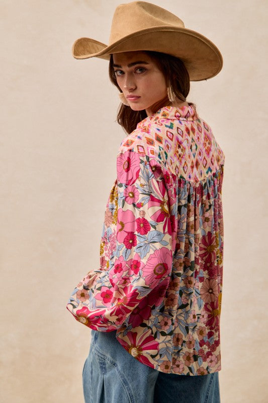 All Mixed Floral Blouse